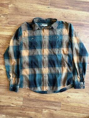 Sonoma Teal & Yellow Plaid Button-Down Shirt
